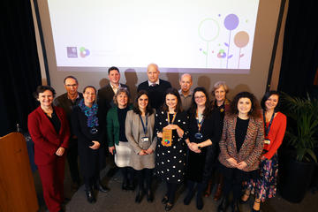 Student support VC Professional Services Awards Supporting students in response to global emergencies group accepting Collaborating Across Oxford award
